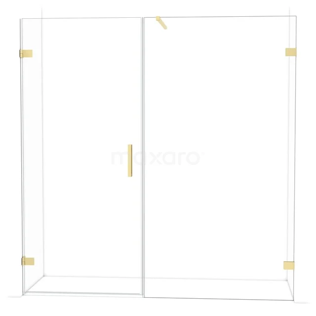 Diamond Shower door | 195 cm Light gold Clear glass Pivot door DDC210911120LG Glass shower screen with gold accents, sleek design and modern look, ideal for a stylish bathroom makeover.