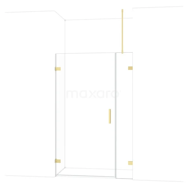 Diamond Duschtür | 125 cm Helles Gold Klarglas Drehtür DDC211003720LG Glasene Duschtür mit goldenen Akzenten, schlankes Design geeignet für moderne Bäder.