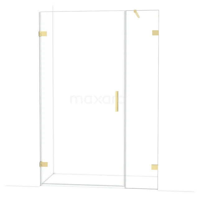 Diamond Duschtür | 135 cm Helles Gold Klarglas Drehtür DDC211004120LG Glas Duschkabine mit goldenen Scharnieren und Haltegriff, modernes Design für stilvolle Bäder.