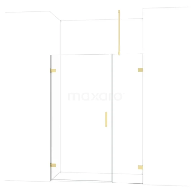 Diamond Duschtür | 145 cm Helles Gold Klarglas Drehtür DDC211005720LG Gold Duschwand mit Tür, verstellbares Glasdesign, ideal für eine luxuriöse Badezimmergestaltung.