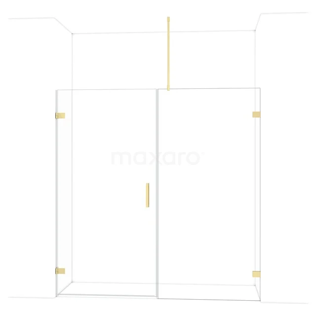 Diamant-Duschtüren DDC211010720LG Glas Duschwand mit Goldakzenten, modernes Design, ideale Ergänzung für eine stilvolle Badezimmerumgebung.