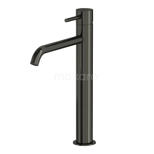 Radius Hoge Wastafelkraan Opbouw | Zwart chroom | Eéngreeps mengkraan | Verlengde uitloop 55.003.591BC