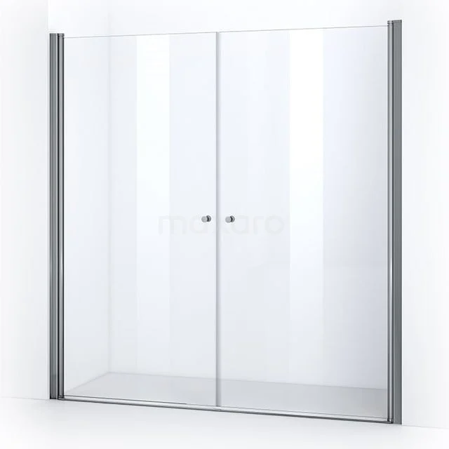 Duschtür Zircon Comfort 195cm Klar Sicherheitsglas Chrom S0410-1950N Duschwand Klarglas, Doppel-Schiebetür-Design, Aluminium Profile, ideal für moderne Bäder.