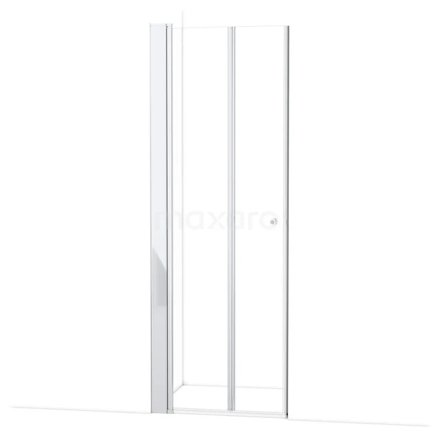 Glazen douchedeur met moderne witte omlijsting, geschikt voor luxe badkamers, gemaakt van stevig veiligheidsglas.