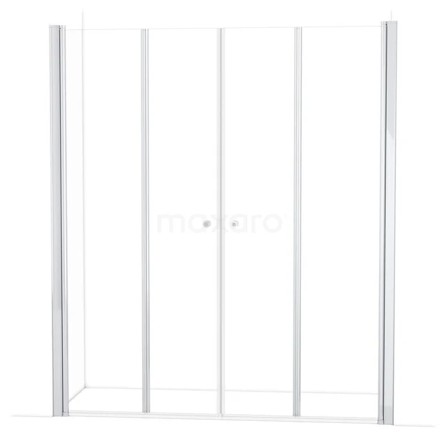 Duschtür Zircon Comfort 195cm Falttür Chrom S3610-2000 Duschwand Klarglas mit Schiebetür, strakes Aluminium Profil, modernes Design für ein stilvolles Badezimmer.