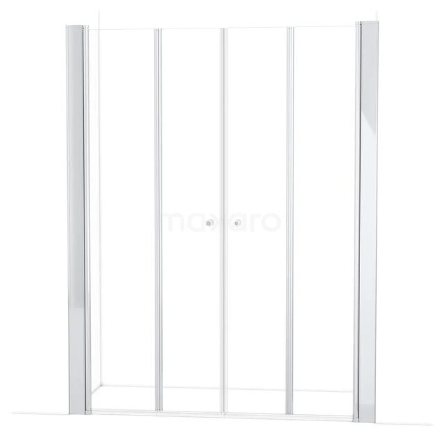 Witte glazen douchedeur met schuifsysteem, minimalistisch ontwerp, ideaal voor moderne badkamers.