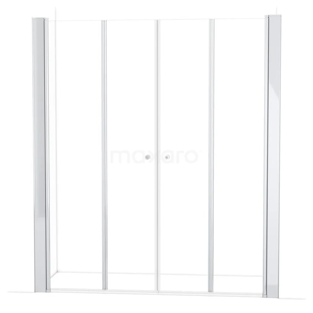 Duschtür Zircon Comfort 200cm Falttür Chrom S3620-2000 Weiße Duschtür mit klarem Design, Schiebetürfunktion und Aluminiumrahmen; ideal für eine moderne Badezimmergestaltung.