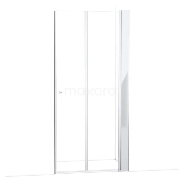 Weiße Glas-Duschwand mit Aluminium-Profil, elegantes Design, ideal für ein modernes Badezimmer.