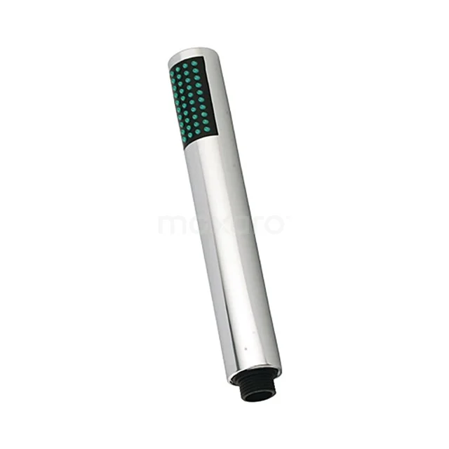 Handheld shower Easy Chrome, 1 Stand, Chrome S5300C Chrome-coloured designer handheld shower with green anti-limescale jet tips, ideal for a stylish and modern bathroom.