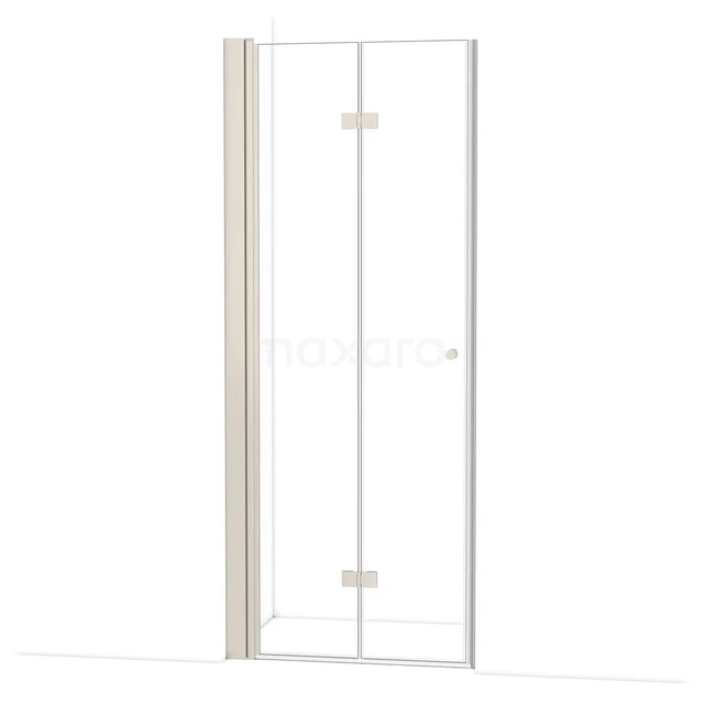 Glas Duschtür von Klarglas mit verchromten Scharnieren, minimalistisches Design, ideal für ein modernes Badezimmer.