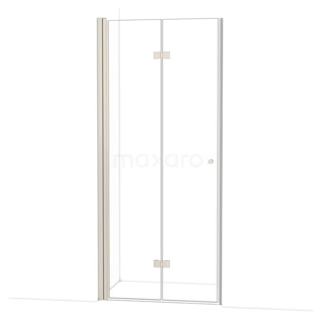 Diamond Duschtür | 90 cm Falttür aus Edelstahl DDV091110BR Glas Duschtür mit Scharnieren, klares Sicherheitsglas, Aluminiumprofil, elegantes Design für moderne Bäder.