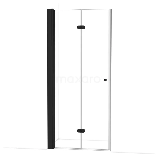 Diamond Douchedeur | 95 cm Mat zwart Helder glas Vouwdeur DDV091230MB