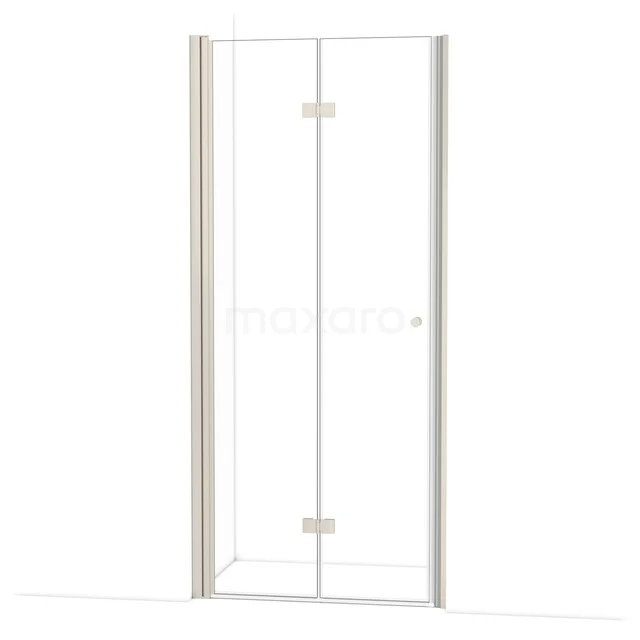 Diamond Duschtür | 95 cm Falttür aus Edelstahl DDV092110BR Glas Duschtür mit Scharnieren, transparentem Glas und schlanken Aluminiumprofilen, ideal für einen modernen Badezimmerstil.