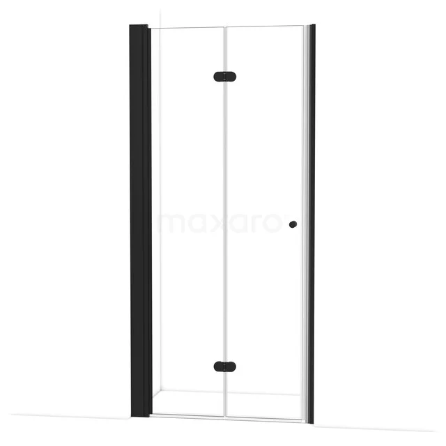 Diamond Douchedeur | 100 cm Mat zwart Helder glas Vouwdeur DDV092230MB