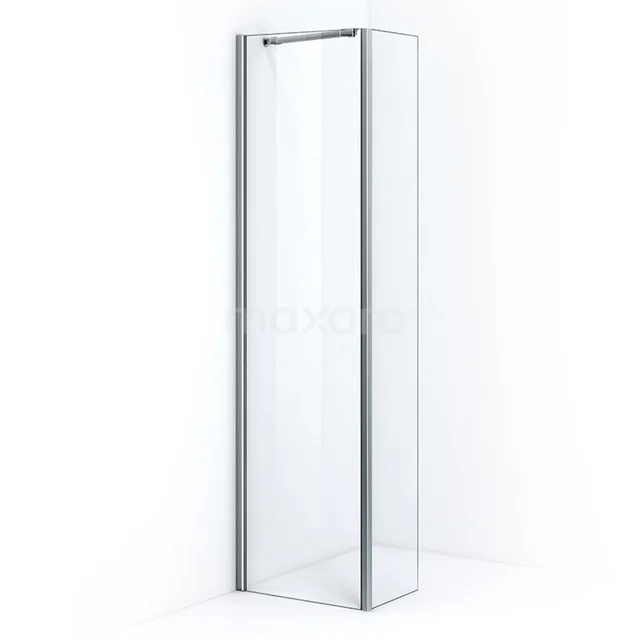 Pearl Walk-in shower | 50 cm Clear glass Fixed wall with side panel IPC052100C Glass shower screen with chrome profile, sleek design and minimalist look, perfect for modern bathroom design.