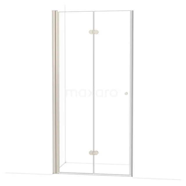 Diamond Duschtür | 100 cm Edelstahl Klarglas Falttür DDV101210BR Glas Duschkabine mit Scharnierdeuren, klarem Sicherheitsglas und Aluminium Profil, ideal für ein modernes Badezimmer.