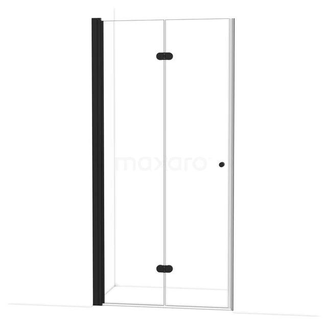 Diamond Douchedeur | 100 cm Mat zwart Helder glas Vouwdeur DDV101210MB