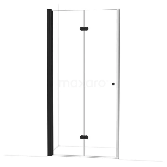 Diamond Duschtür | 100 cm Matt Schwarz Klarglas Falttür DDV101210MB Duschtür mit schwarzem Rahmen, Klarglas und Scharnieren, modernes Design für eine stilvolle Badezimmerdekoration.