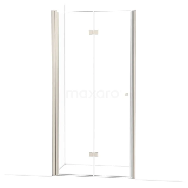 Diamond Duschtür | 105 cm Edelstahl Klarglas Falttür DDV102110BR Glas Duschkabine mit Scharnierdeuren, Klarglas und Aluminium Profil, ideal für ein modernes Badezimmer.