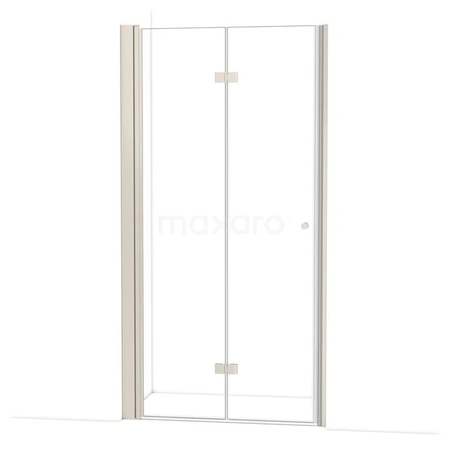 Diamond Duschtür | 110 cm Falttür aus Edelstahl DDV102130BR Doppelte Duschtür aus Klarglas mit verchromten Scharnieren, geeignet für moderne Bäder.