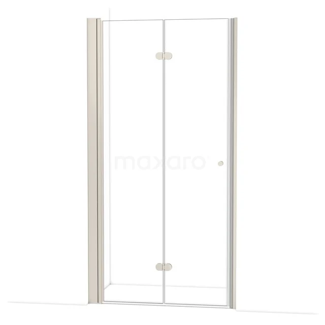 Glasene Duschtür mit Scharnieren, klare Ausstrahlung, geeignet für moderne Bäder, ausgeführt in klarem Design.