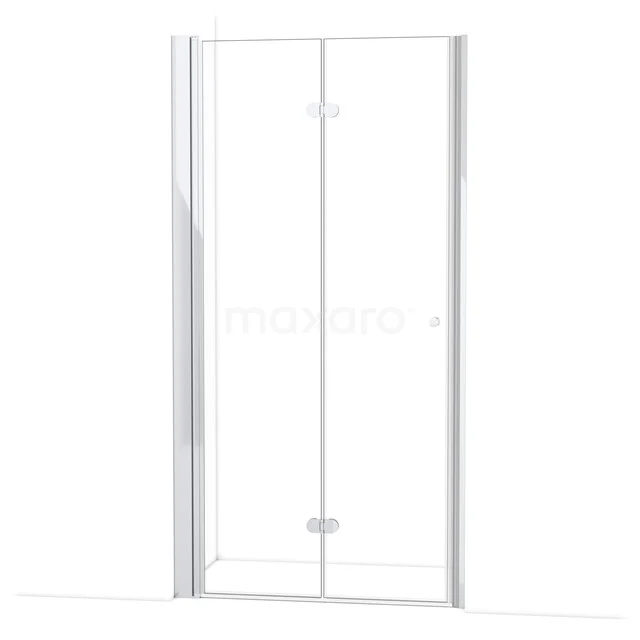 Glas Duschtür mit Chromakzenten, Schiebemechanismus und schlankem Design, ideal für moderne Bäder.