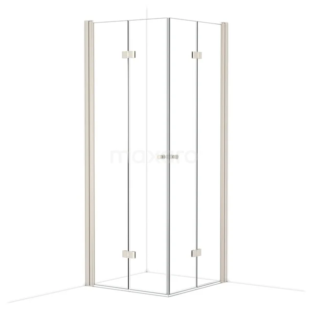Diamond Duschkabine | 80x80 cm Edelstahl Falttür Quadrat CDW0808110BR Glas Duschkabine mit Eckeinstieg, klares Sicherheitsglas, Aluminium Profile, ideal für moderne Bäder.