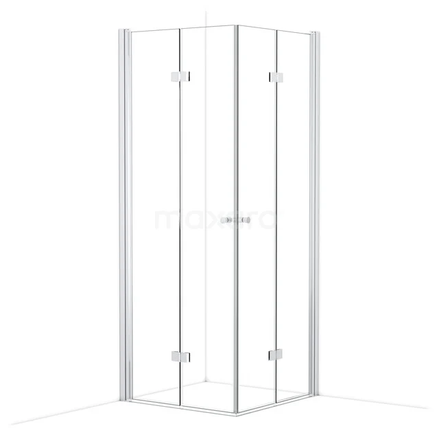 Diamond Shower enclosure | 80x80 cm Chrome Clear glass Folding door Square CDW0808110C