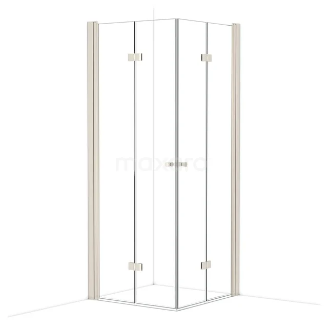 Diamond Shower cabin | 80x80 cm Stainless steel Clear glass Folding door Square CDW0808120BR Corner shower cabin made of glass with chrome details, sleek design for modern bathrooms.