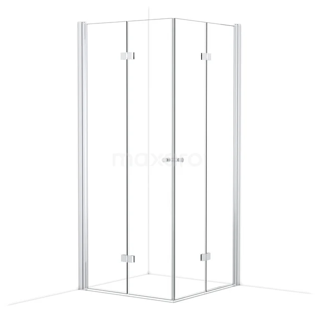Diamond Duschkabine | 90x90 cm Chrom Falttür Quadrat CDW0909110C Eck-Duschkabine mit Klarglas und Aluminiumprofil, kompaktes Design für moderne Bäder.