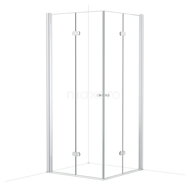 Duschkabine Diamond Clear 90x90 cm Quadratisch mit Falttür CDW0909210C Quadratische Dusche mit Klarglas und Aluminiumprofil, ideal für eine moderne Badezimmergestaltung.