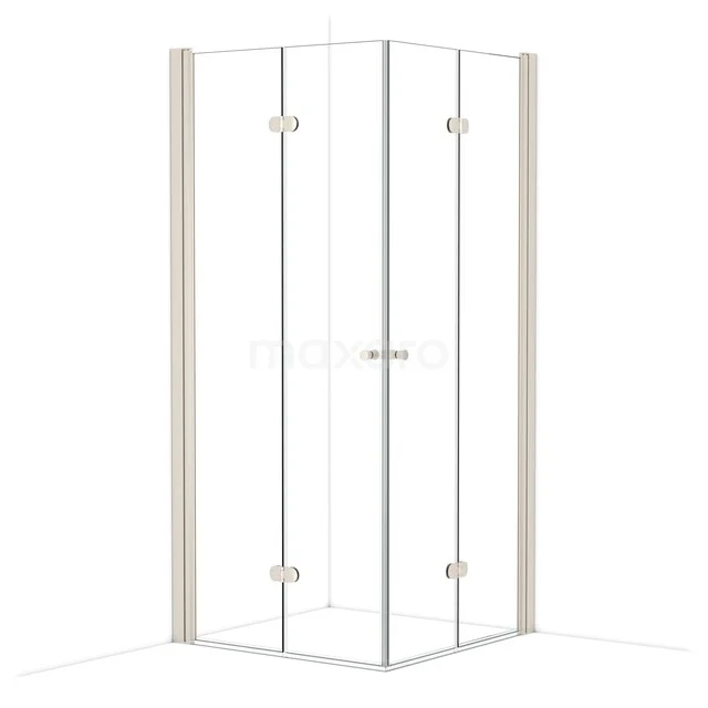 Glas Duschkabine mit Eckeinstieg, Klarglas und Aluminium Profile, ideal für eine moderne Badezimmergestaltung.