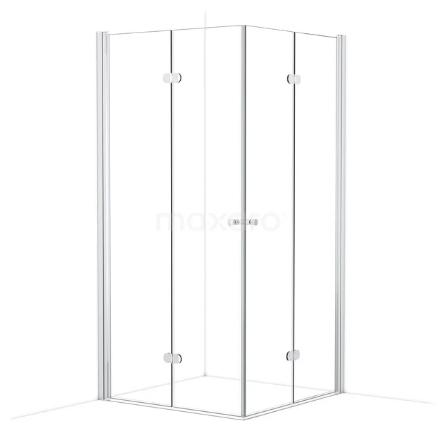 Viereckige Glas-Duschkabine mit Eckeinstieg und Aluminium-Profilen, ideal für ein modernes Badezimmer.