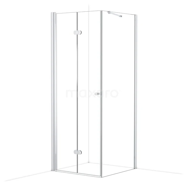 Diamond Douchecabine | 80x80 cm Chroom Helder glas Vouwdeur Vierkant CDV08082210C