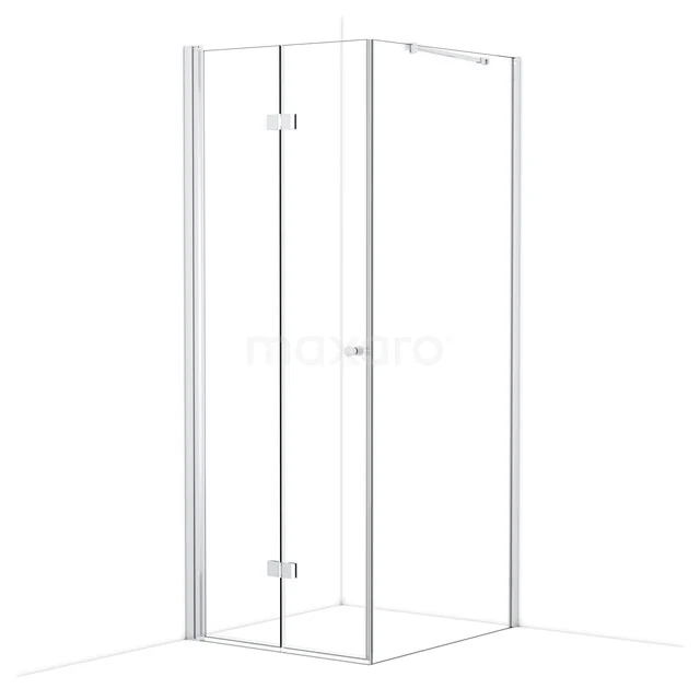 Diamond Shower enclosure | 90x80 cm Chrome Clear glass Folding door Rectangle CDV08091210C