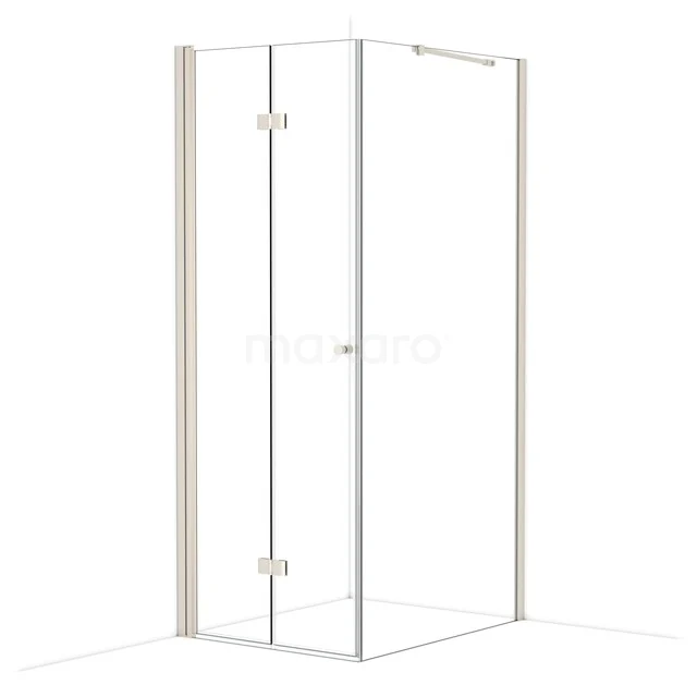 Diamond Douchecabine | 100x80 cm Rvs Helder glas Vouwdeur Rechthoek CDV08101210BR