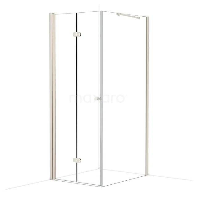 Duschkabine Diamond Clear 100x80 cm Rechteckig mit Falttür CDV08102210BR Glas Duschkabine mit klaren Paneelen und Eckeingang, schlanke Aluminium Profile, ideal für ein modernes Badezimmer.