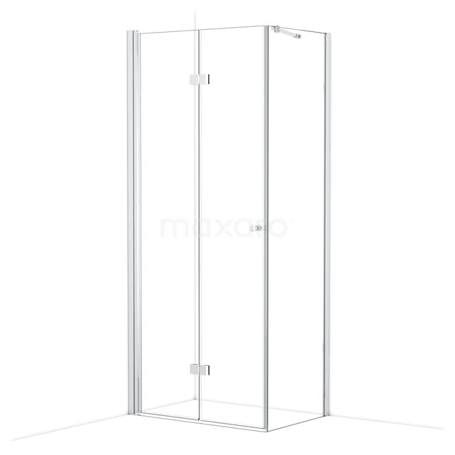 Modern glass shower cabin with corner design and aluminium frame, perfect for a stylish and functional bathroom upgrade.