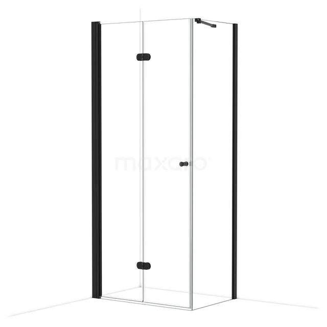 Diamond Douchecabine | 90x60 cm Mat zwart Helder glas Vouwdeur Rechthoek CDV09062210MB