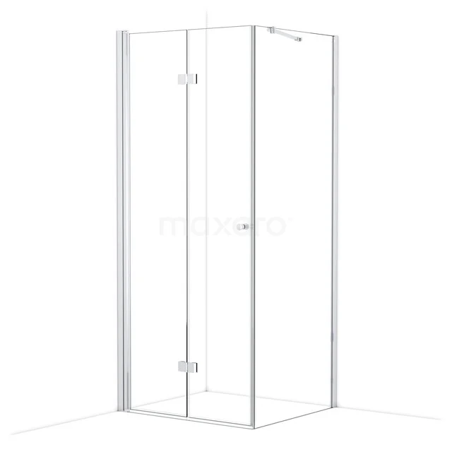Diamond Douchecabine | 90x80 cm Chroom Helder glas Vouwdeur Rechthoek CDV09081210C