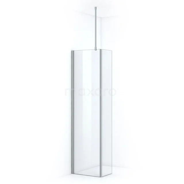 Sleek glass shower screen with chrome profiles, minimalist design for a modern bathroom style.