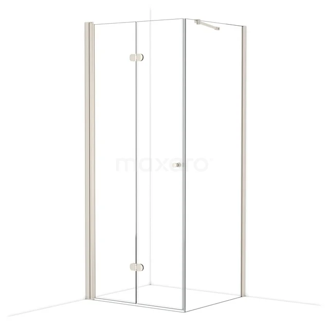 Diamond Douchecabine | 90x80 cm Rvs Helder glas Vouwdeur Rechthoek CDV09082210BR