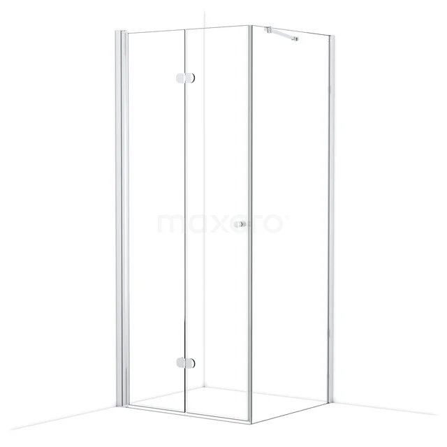 Diamond Douchecabine | 90x80 cm Chroom Helder glas Vouwdeur Rechthoek CDV09082210C