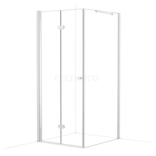 Diamond Shower cabin | 100x90 cm Chrome Clear glass Folding door Rectangle CDV09102210C Transparent rectangular shower cabin with hinged door, sleekly designed from clear glass and aluminium profiles for modern bathrooms.