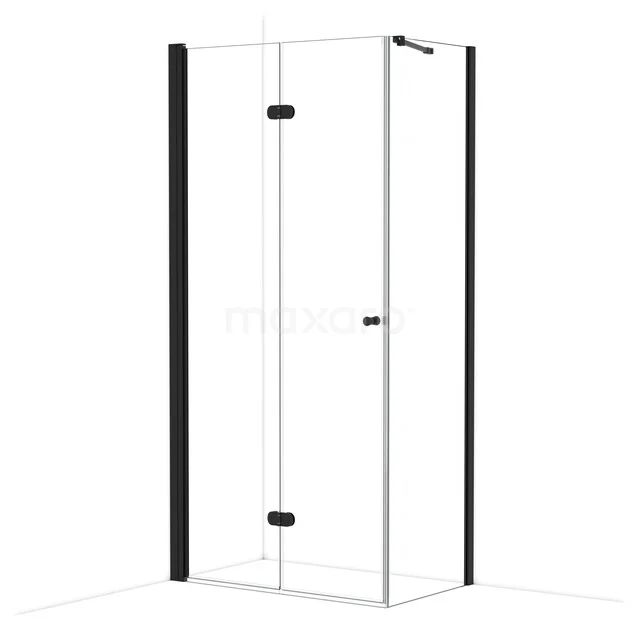 Diamond Douchecabine | 100x60 cm Mat zwart Helder glas Vouwdeur Rechthoek CDV10062210MB