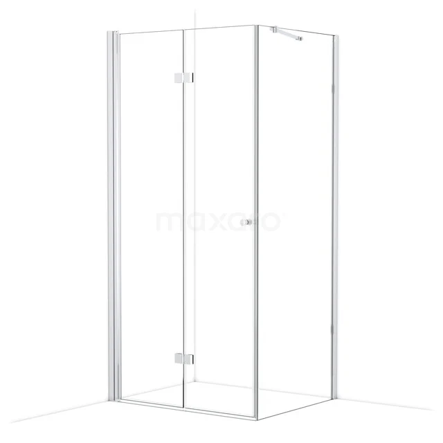 Glas Duschkabine mit Tür und Eckdesign, aus Klarglas und Aluminium Profil, ideal für ein modernes Badezimmer.