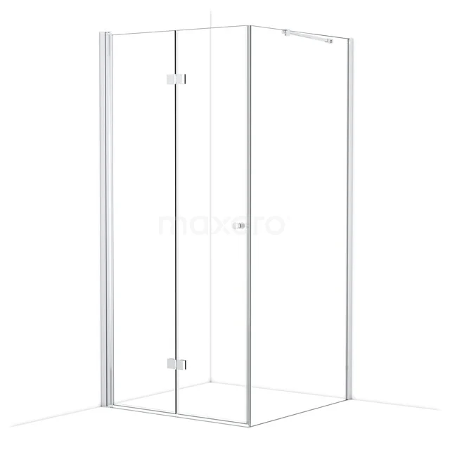 Diamond Shower enclosure | 100x100 cm Chrome Clear glass Folding door Square CDV10101210C
