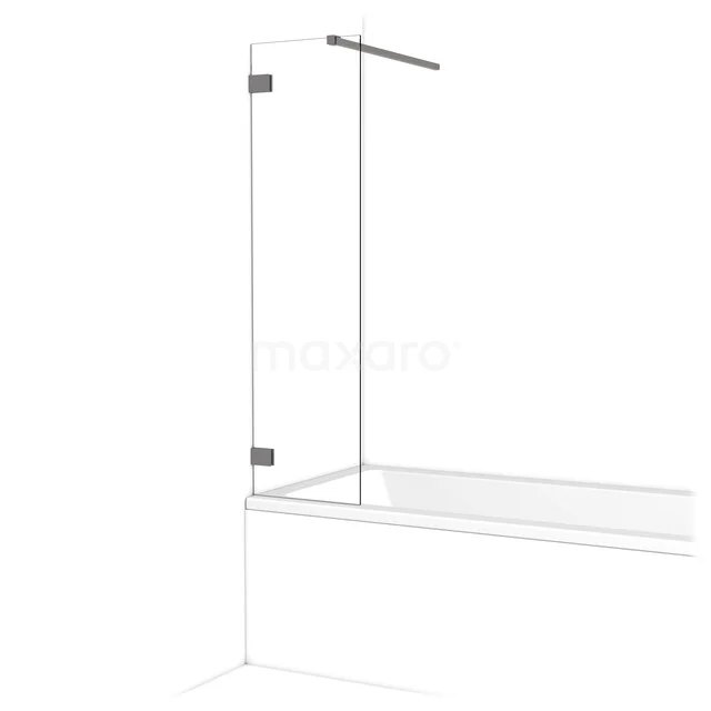 Diamond Badwand | 40 cm Zwart metaal Helder glas BDA04120ZM