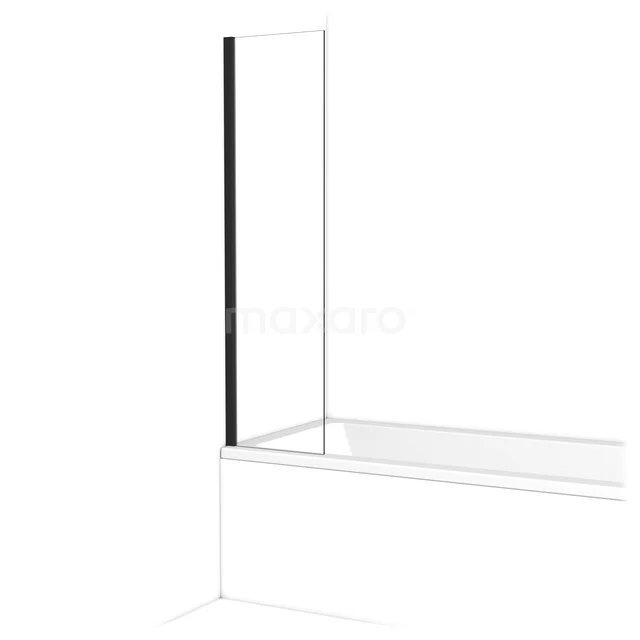 Diamond Badwand | 40 cm Mat zwart Helder glas BDA04210MB