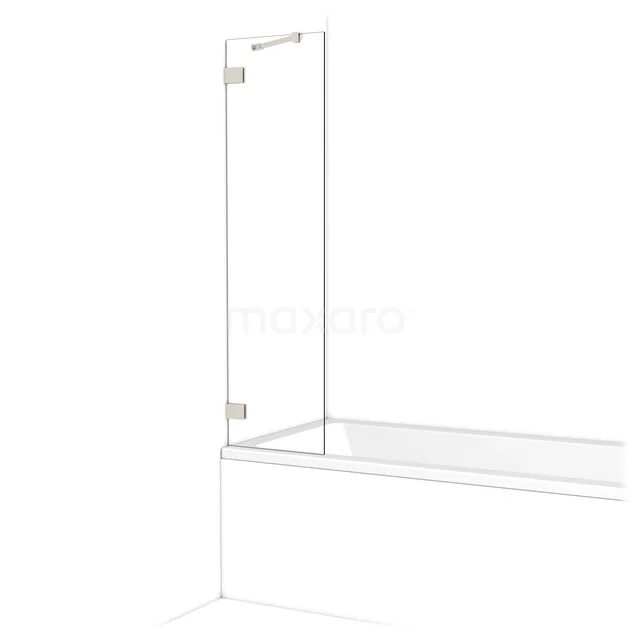 Glazen badwand met scharnier, helder transparant design, geschikt voor moderne badkamers.